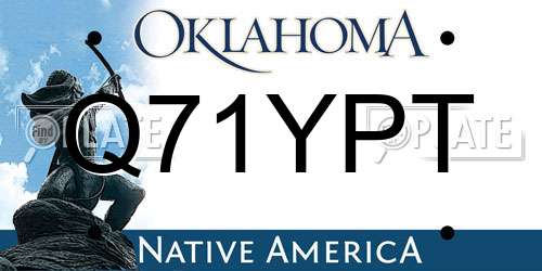 Q71YPT Oklahoma License Plate