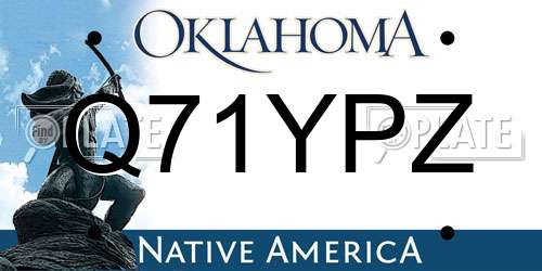 Q71YPZ Oklahoma License Plate