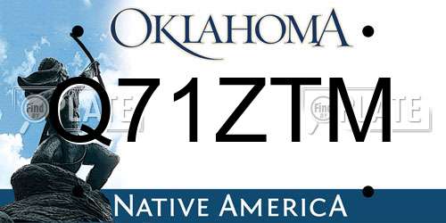 Q71ZTM Oklahoma License Plate