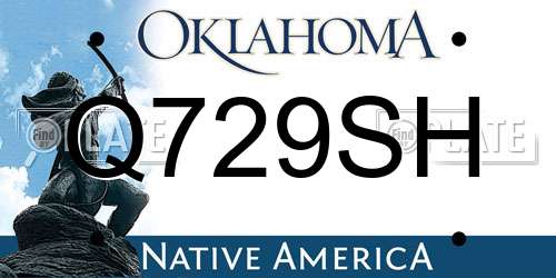 Q729SH Oklahoma License Plate