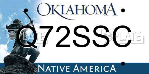 Q72SSC Oklahoma License Plate