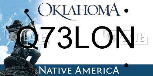 Q73LON Oklahoma License Plate