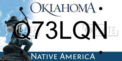 Q73LQN Oklahoma License Plate
