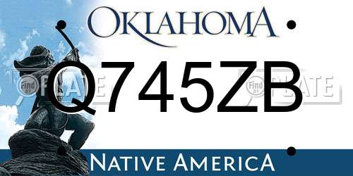 Q745ZB Oklahoma License Plate