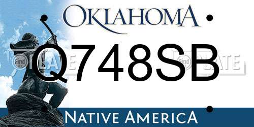 Q748SB Oklahoma License Plate