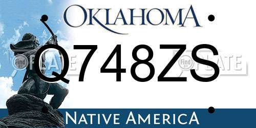 Q748ZS Oklahoma License Plate