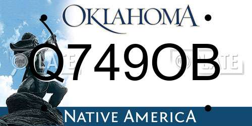 Q749OB Oklahoma License Plate