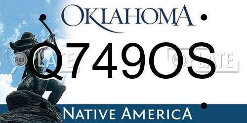 Q749OS Oklahoma License Plate