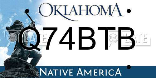 Q74BTB Oklahoma License Plate