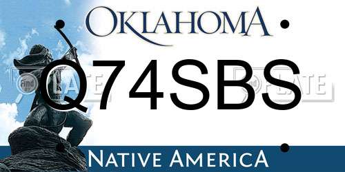 Q74SBS Oklahoma License Plate