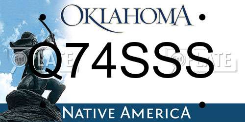 Q74SSS Oklahoma License Plate