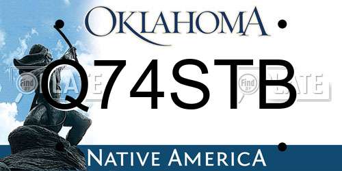 Q74STB Oklahoma License Plate