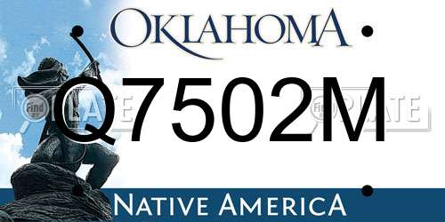 Q7502M Oklahoma License Plate