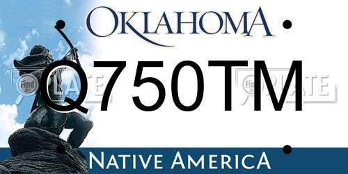 Q750TM Oklahoma License Plate