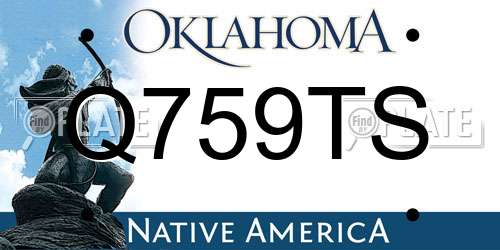 Q759TS Oklahoma License Plate