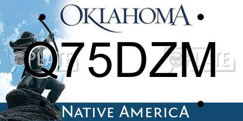 Q75DZM Oklahoma License Plate