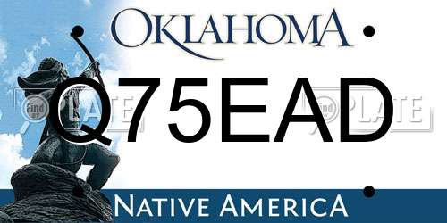 Q75EAD Oklahoma License Plate