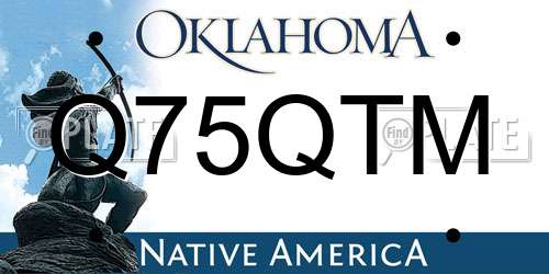 Q75QTM Oklahoma License Plate