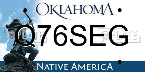 Q76SEG Oklahoma License Plate