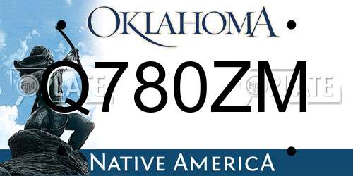 Q780ZM Oklahoma License Plate