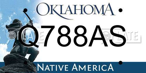 Q788AS Oklahoma License Plate
