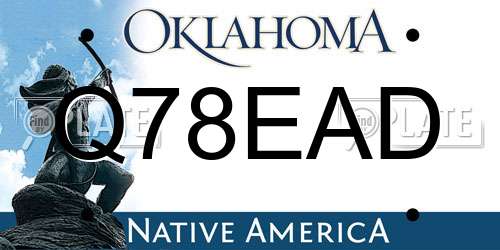 Q78EAD Oklahoma License Plate