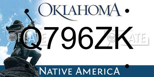Q796ZK Oklahoma License Plate