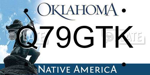 Q79GTK Oklahoma License Plate