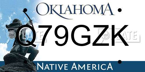 Q79GZK Oklahoma License Plate