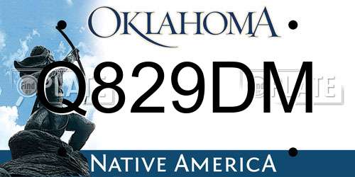 Q829DM Oklahoma License Plate