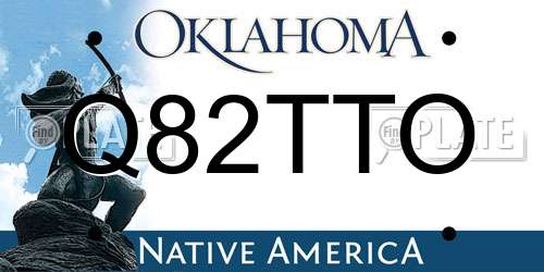 Q82TTO Oklahoma License Plate