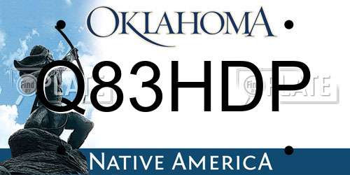 Q83HDP Oklahoma License Plate
