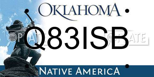 Q83ISB Oklahoma License Plate