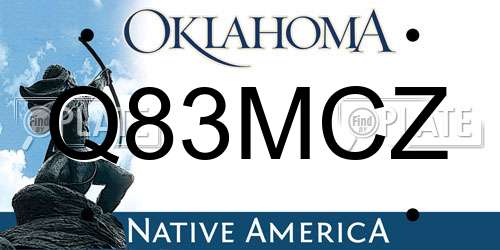 Q83MCZ Oklahoma License Plate