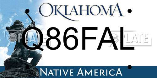 Q86FAL Oklahoma License Plate