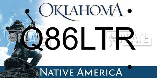 Q86LTR Oklahoma License Plate