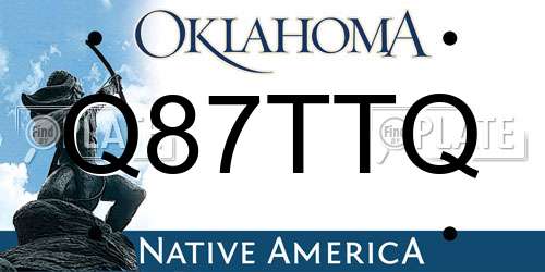 Q87TTQ Oklahoma License Plate