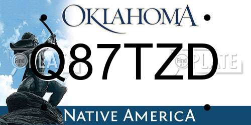 Q87TZD Oklahoma License Plate