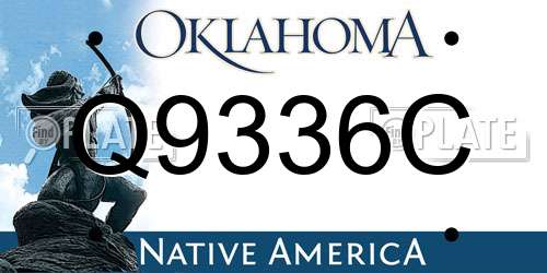 Q9336C Oklahoma License Plate