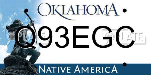 Q93EGC Oklahoma License Plate