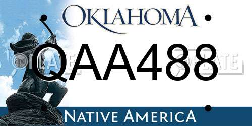 QAA488 Oklahoma License Plate