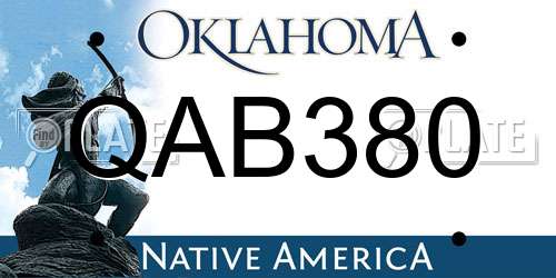 QAB380 Oklahoma License Plate