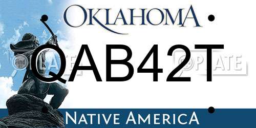 QAB42T Oklahoma License Plate