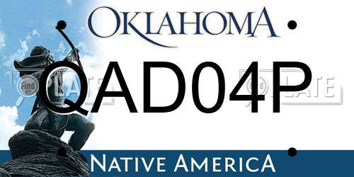 QAD04P Oklahoma License Plate