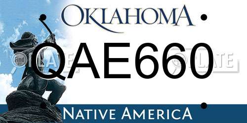 QAE660 Oklahoma License Plate