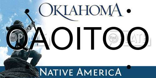 QAOITOO Oklahoma License Plate