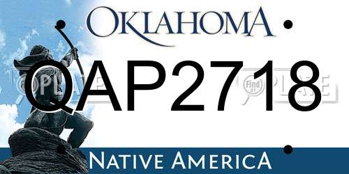 QAP2718 Oklahoma License Plate
