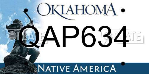 QAP634 Oklahoma License Plate