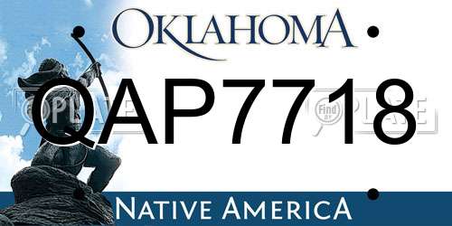 QAP7718 Oklahoma License Plate