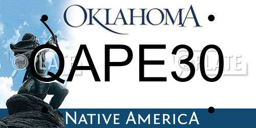 QAPE30 Oklahoma License Plate